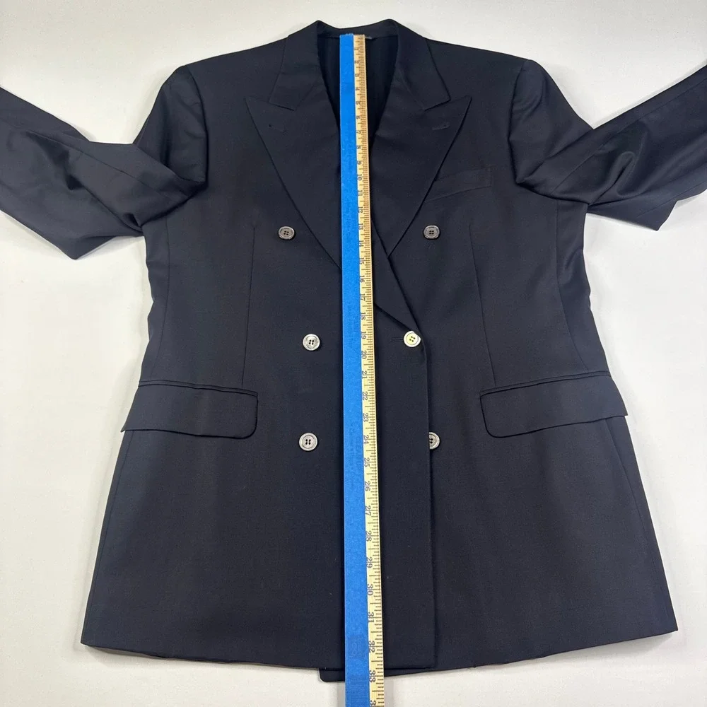 Canali Proposta Blazer Mens 50R (US44) Black Double Breasted Loro Piana 120 Wool